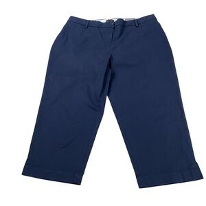 Talbots NWT Perfect Skimmer Navy Slim Leg Pedal Pusher Length Size 16W